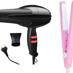Nirvani 2888 Professional Salon Hair Dryer with 2 Speed and 2 Heat Setting 1500 WATT Dryer and MINI Ceramic Plate Hair Straightener for Men and Women and Plastic Box to Carry Straightener COMBO Personal Care Appliance Combo-image-43
