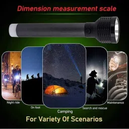 zeno volt 2 in 1 Long Distance Led Torch Up to 1 Km high power Rechargeable Battery Torch image 3