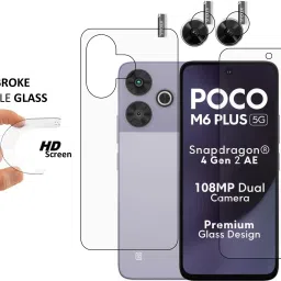 GARUDA GLASS Front and Back Tempered Glass for POCO M6 Plus 5G with camera lens protector image 3