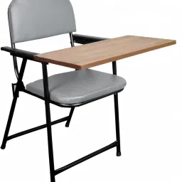 Folding Study Chair With Cushion & Adjustable Writing Pad Cotton Blend Study Arm Chair-picture-7