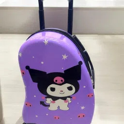 Small Cabin Suitcase (19 cm) 4 Wheels - Cartoon Print Kid's Trolley 360 Rotating Carry On Luggage Wheels with TSA Lock - Purple-image-83
