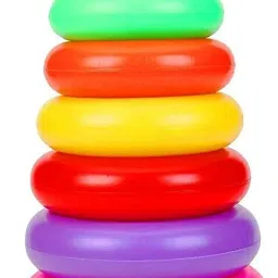 Stacking 7 Rings ,Brilliant Basics Rock-a-Stack, Multi Color | Kids Learning, Stacking, Colors, Shapes, Designs-99