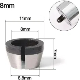 svh 4 Pcs Trimmer Collet & Nut Set (1/4" 6.35mm 8mm & 6mm) 3 Collets and One Trimmer Nut. Rotary Bit Set image 4