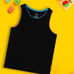 XY Life Black Primary Ink Blue Intelliease Combed Cotton Tank Top-image-60
