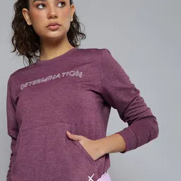 HRX by Hrithik Roshan Women Burgundy Typography Printed Sweatshirt-picture-36