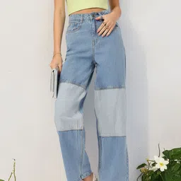 DressBerry Women Next-Gen Blues Colourblocked Baggy Fit Jeans-image-66