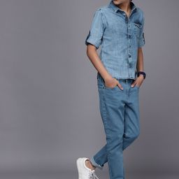 WROGN YOUTH Boys Blue Skinny Fit Clean Look Stretchable Jeans-image-17