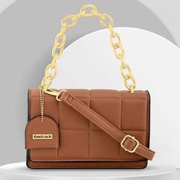 Women Checked Sling Bag with Detachable Strap-image-9
