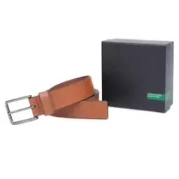 Men Textured Belt with Buckle Closure-15