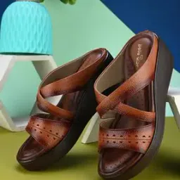 Women Perforated Slip-On Wedge Heeled Sandals-image-24