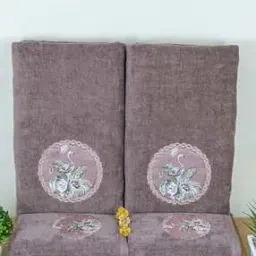Set of 4 Embroidered Cotton Bath Towels-image-28