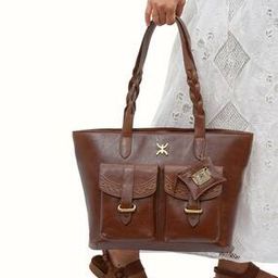 Leather Tote Bag with Double Handles-image-73