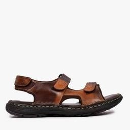 Burnished Sandals with Velcro Fastening-picture-26