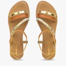 Holographic Flat Sandals with Buckle Closure-22