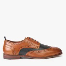 Perforated Leather Wingtip Derby Shoes-image-36