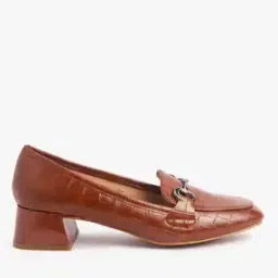 Reptillian Pattern Chunky Heeled Slip-On Sandals-image-62