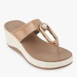Women Thong-Strap Wedges with Pearl Accent-image-47
