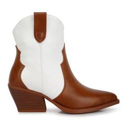 Patchwork Detail Low Stacked Block Heeled Boots-image-19
