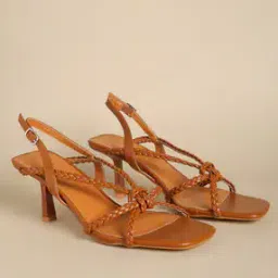 fyre rose Braided Slingback Kitten Heels with Buckle Closure-picture-4