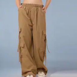 Women Baggy Fit Cargo Pants with Insert Pockets-image-23