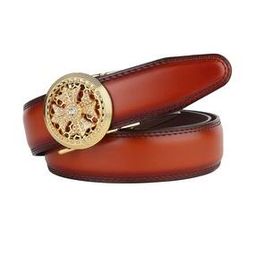Men Stone Studded Slim Belt with Auto Buckle Closure-image-2