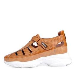 Men Textured Shoe-Style Sandals with Velcro Fastening-image-14