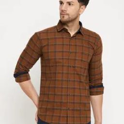 Men Checked Slim Fit Shirt-image-1