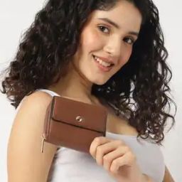 Women Bi-Fold Wallet with Logo Accent -1