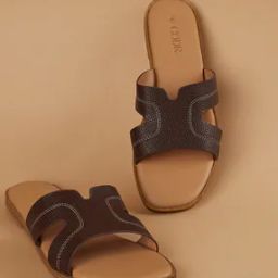 Women Slip-On Square-Toe Flat Sandals-image-6