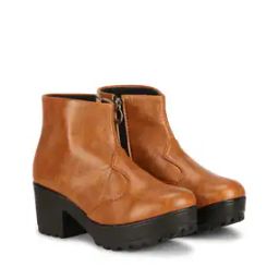 Round-Toe Ankle-Length Boots with Zip Fastening-5