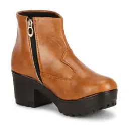 Women Ankle-Length Boots with Side Zip Closure-image-55