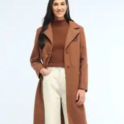 Women Regular Fit Peacoat with Logo Embroidery-picture-34