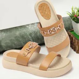 Women Dual-Strap Slip-On Sandals with Metal Accent-2