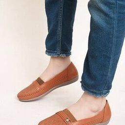 Women Perforated Slip-On Heeled Wedges-27