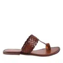 Genuine Leather Toe-Ring Flat Sandals-image-69