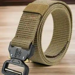 Men Webbed Wide Belt with Military Buckle Closure-image-39