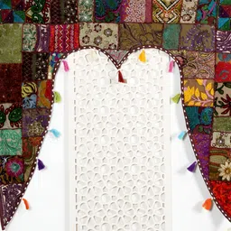HANDICRAFT PALACE Green & Brown Patchwork Embroidered Hanging Toran-image-12