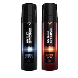 Wild stone Men Set Of 2 Intense Black & Trance Long Lasting No Gas Deodorant 150 ml Each image 1
