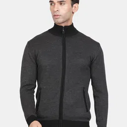 t-base Mock Collar Front-Open Ribbed Cotton Pullover-16