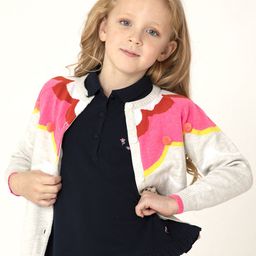 Cherry Crumble Kids Grey & Pink Colourblocked Cardigan-image-37