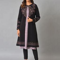 W Women Brown & Black Floral Printed Cardigan-image-45