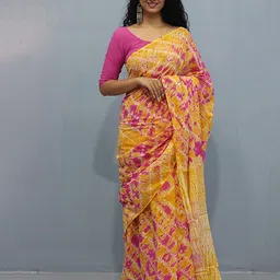 NIKHILAM Leheriya Pure Cotton Handloom Bagru Saree-20