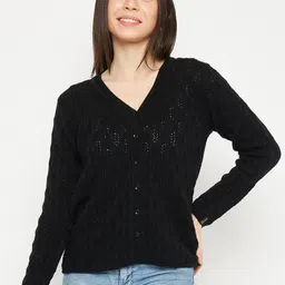 CREATIVE LINE Self Design Woollen Cardigan Sweater-picture-53