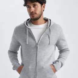 DeFacto Hooded Long Sleeves Front-Open Acrylic Sweater-image-7