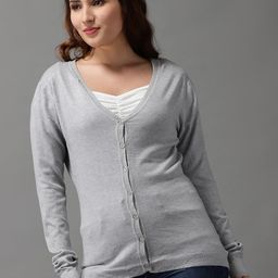 SHOWOFF Women Grey Acylic Cardigan-image-47