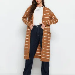Trendyol Striped Longline Cardigan-12