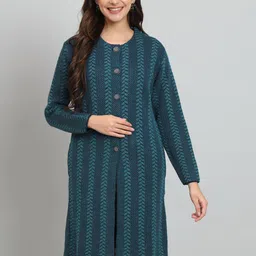 BROOWL Self Design Woollen Longline Cardigan-58