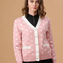 Gipsy Printed Acrylic Short Cardigan-image-82