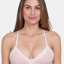 Amour Secret Pink & White Lightly Padded T-shirt Bra-image-66