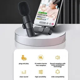 ryt 2.4GHz Wireless Collar Mic iPhone/ipad & Type C Supported, Mic with Receiver YouTube, Recording Vlogging, Plug and Play, Noise Reduction, No Bluetooth Needed image 4